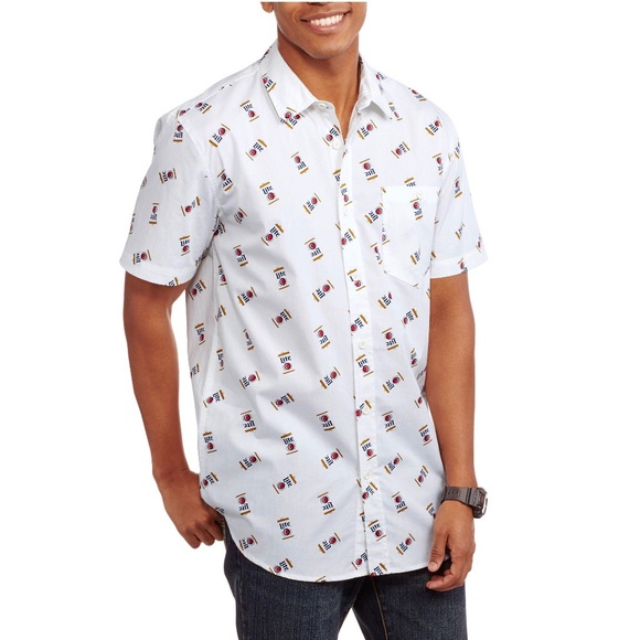 miller lite button down